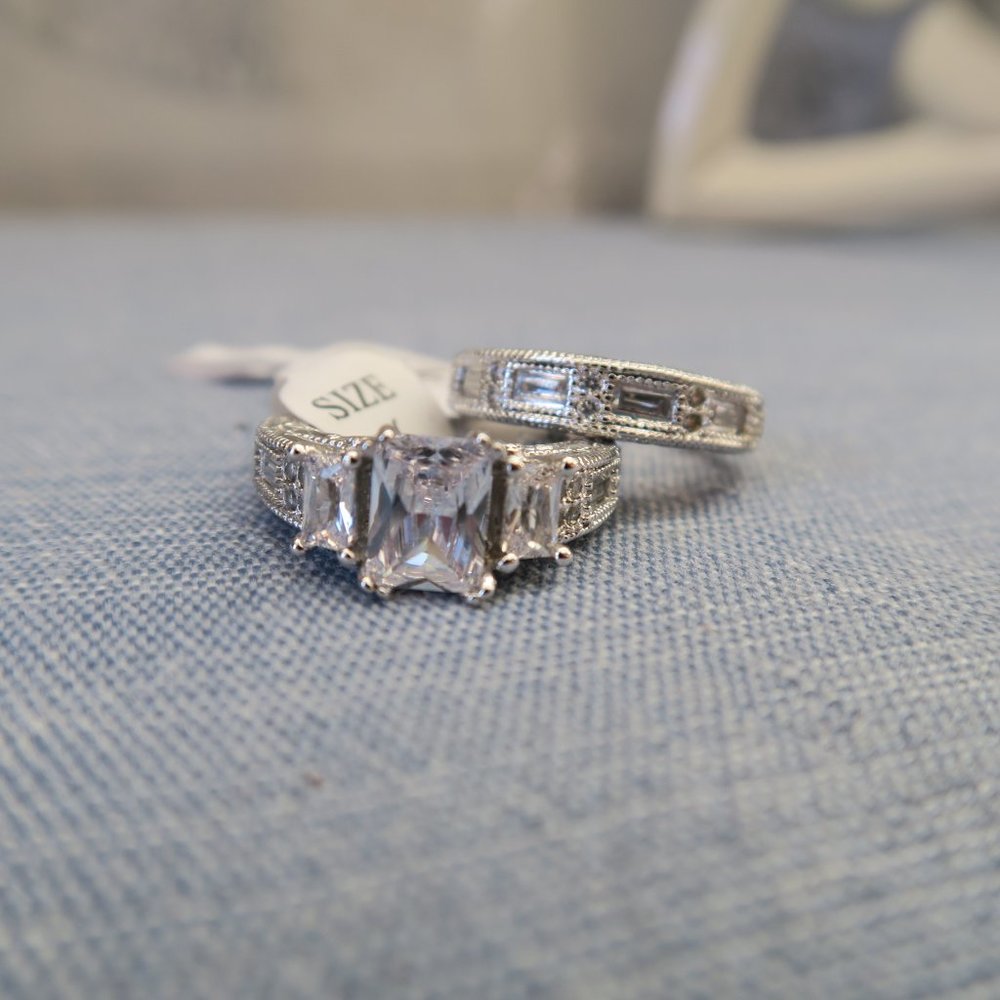 Size 6 Cubic Zirconia Wedding Set